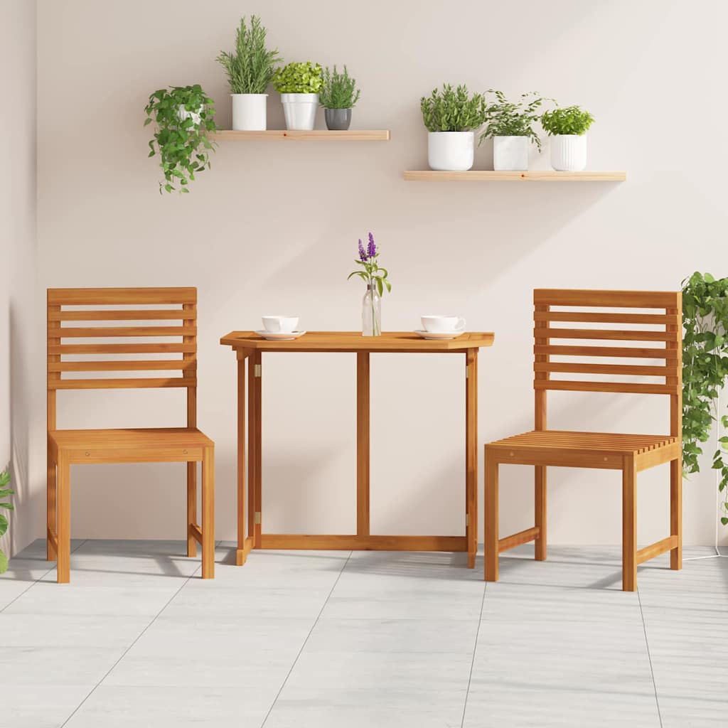 Garden Chair 2 Pcs Brown 50 X 50 X 91Cm Solid Acacia Wood
