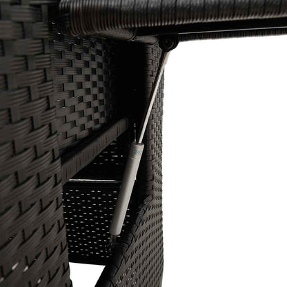 Reclining Patio Chair With Side Table Black Poly Rattan