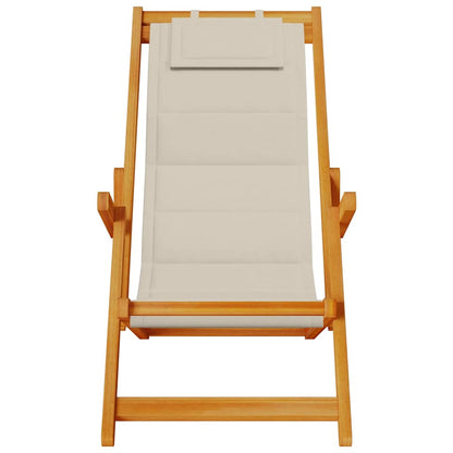 Folding Chair With Armrests Acacia Wood & Textilene