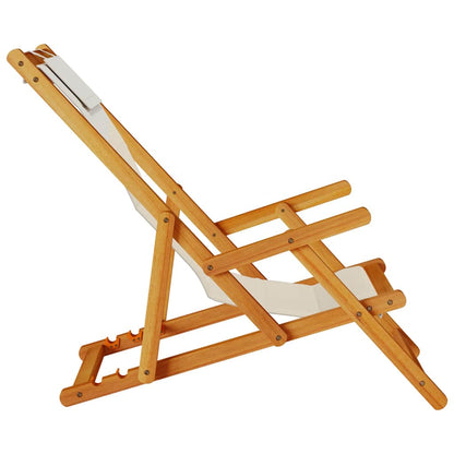 Folding Chair With Armrests Acacia Wood & Textilene