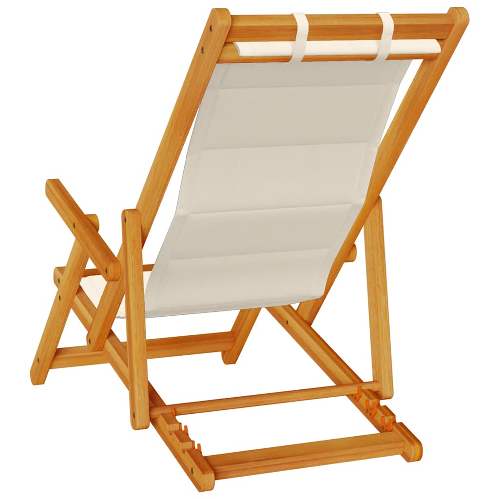 Folding Chair With Armrests Acacia Wood & Textilene