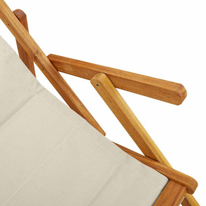 Folding Chair With Armrests Acacia Wood & Textilene