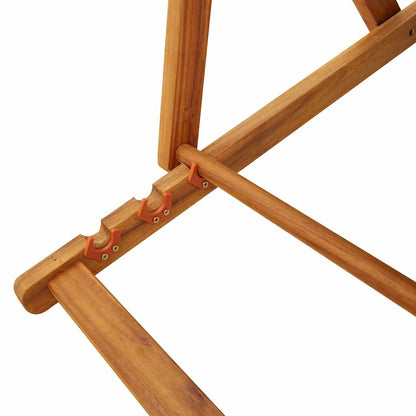 Folding Chair With Armrests Acacia Wood & Textilene