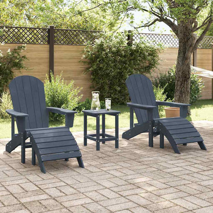 Garden Chair 3 Pcs Navy Polyethylene