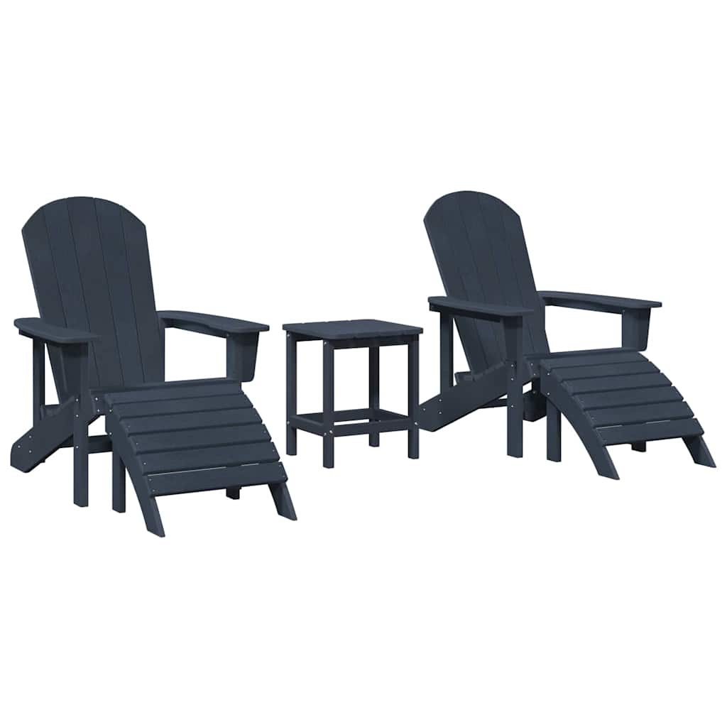 Garden Chair 3 Pcs Navy Polyethylene