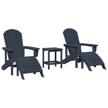 Garden Chair 3 Pcs Navy Polyethylene