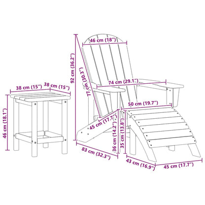 Garden Chair 3 Pcs Navy Polyethylene
