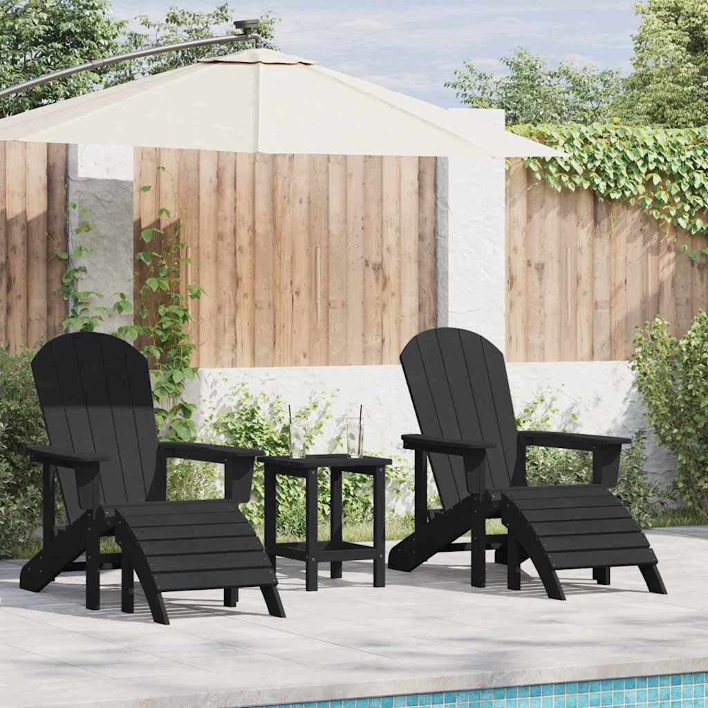Garden Chair 3 Pcs Navy Polyethylene