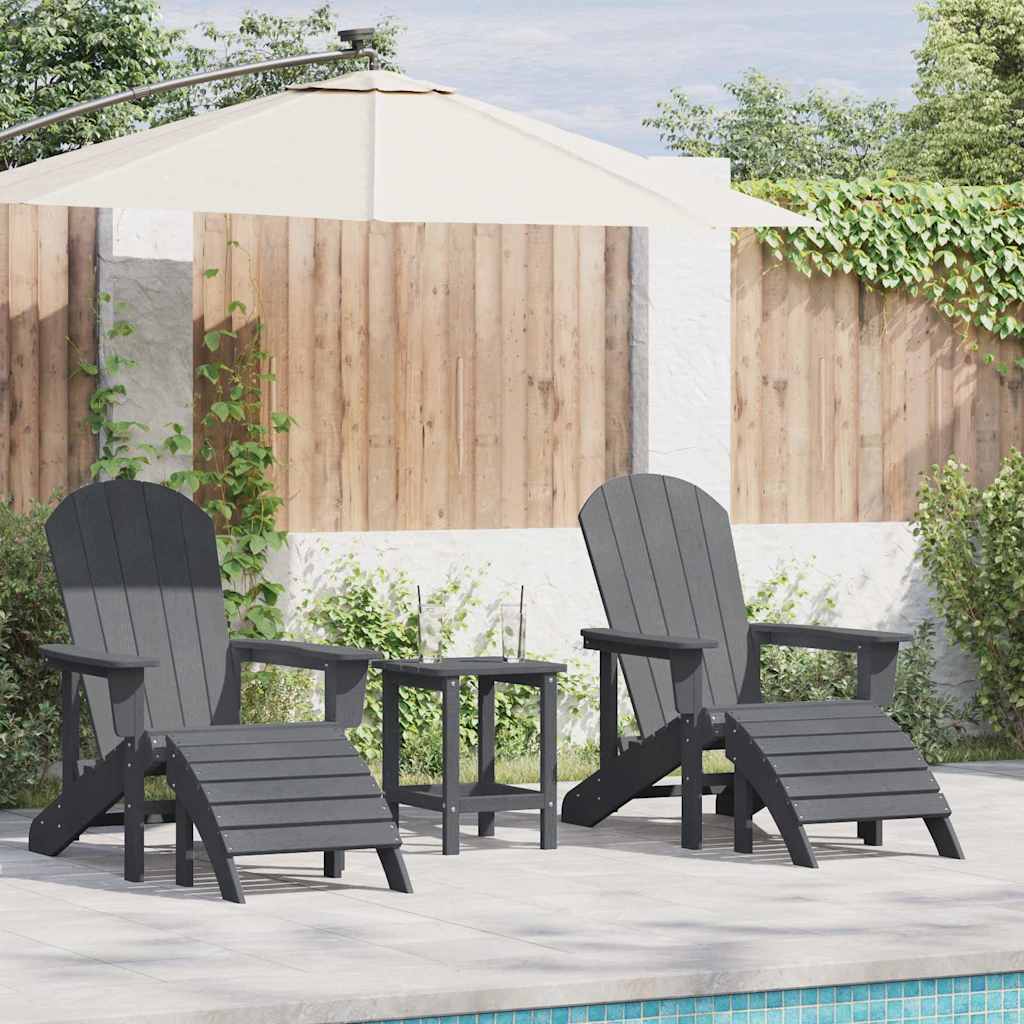Garden Chair 3 Pcs Navy Polyethylene