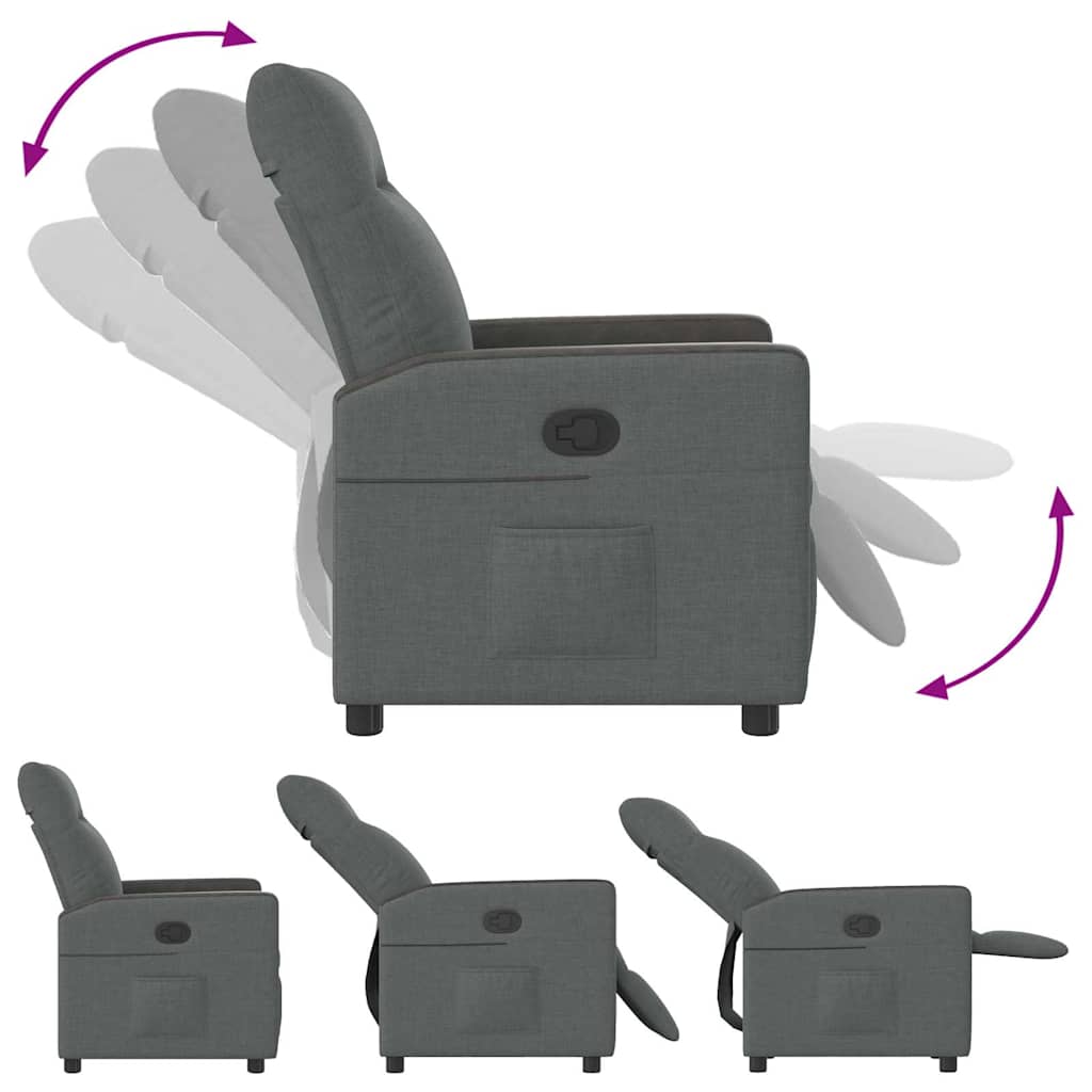 Recliner Chair Dark Grey Fabric