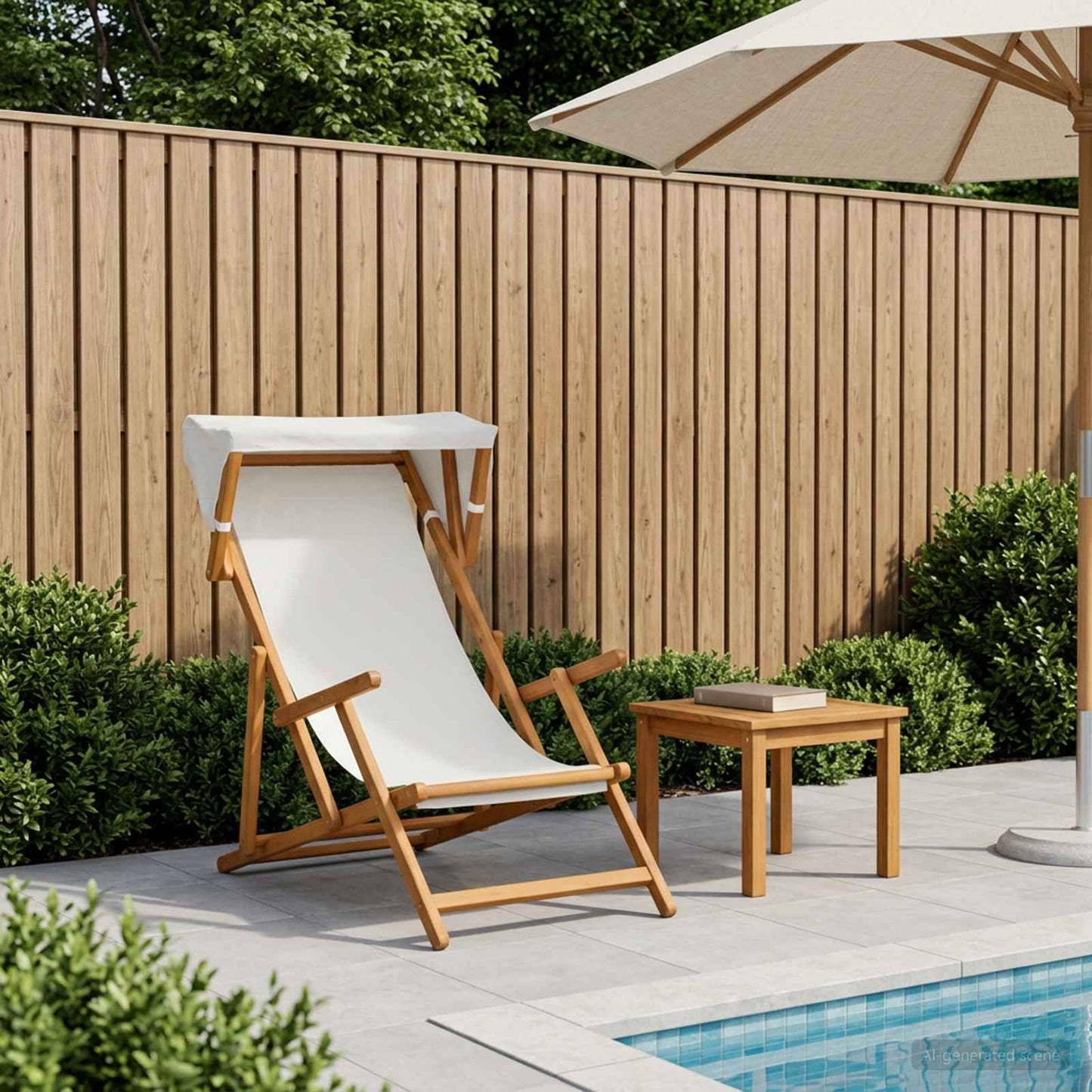 Deck Chair 3 Position Solid Eucalyptus Wood