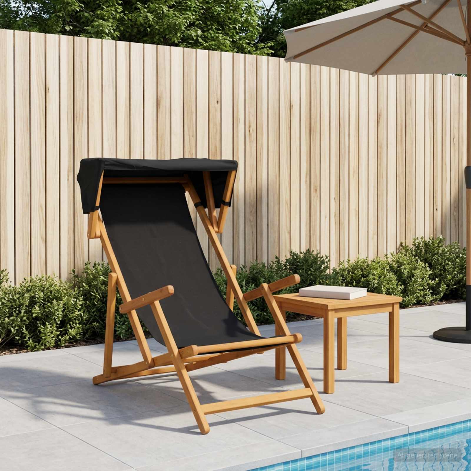 Deck Chair 3 Position Solid Eucalyptus Wood
