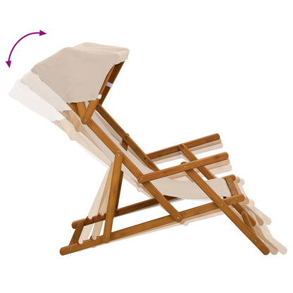 Deck Chair 3 Position Solid Eucalyptus Wood