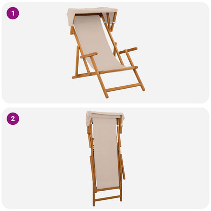 Deck Chair 3 Position Solid Eucalyptus Wood