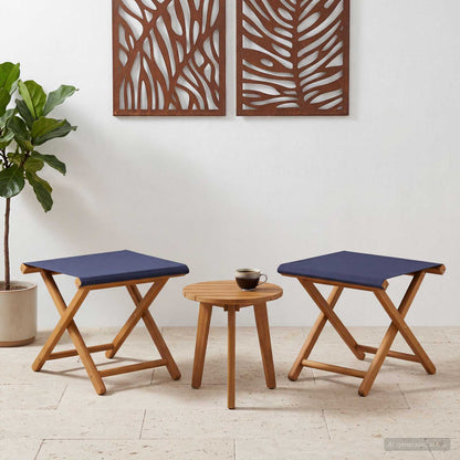 Deck Chair 2 Pcs Solid Eucalyptus Wood