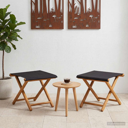 Deck Chair 2 Pcs Solid Eucalyptus Wood