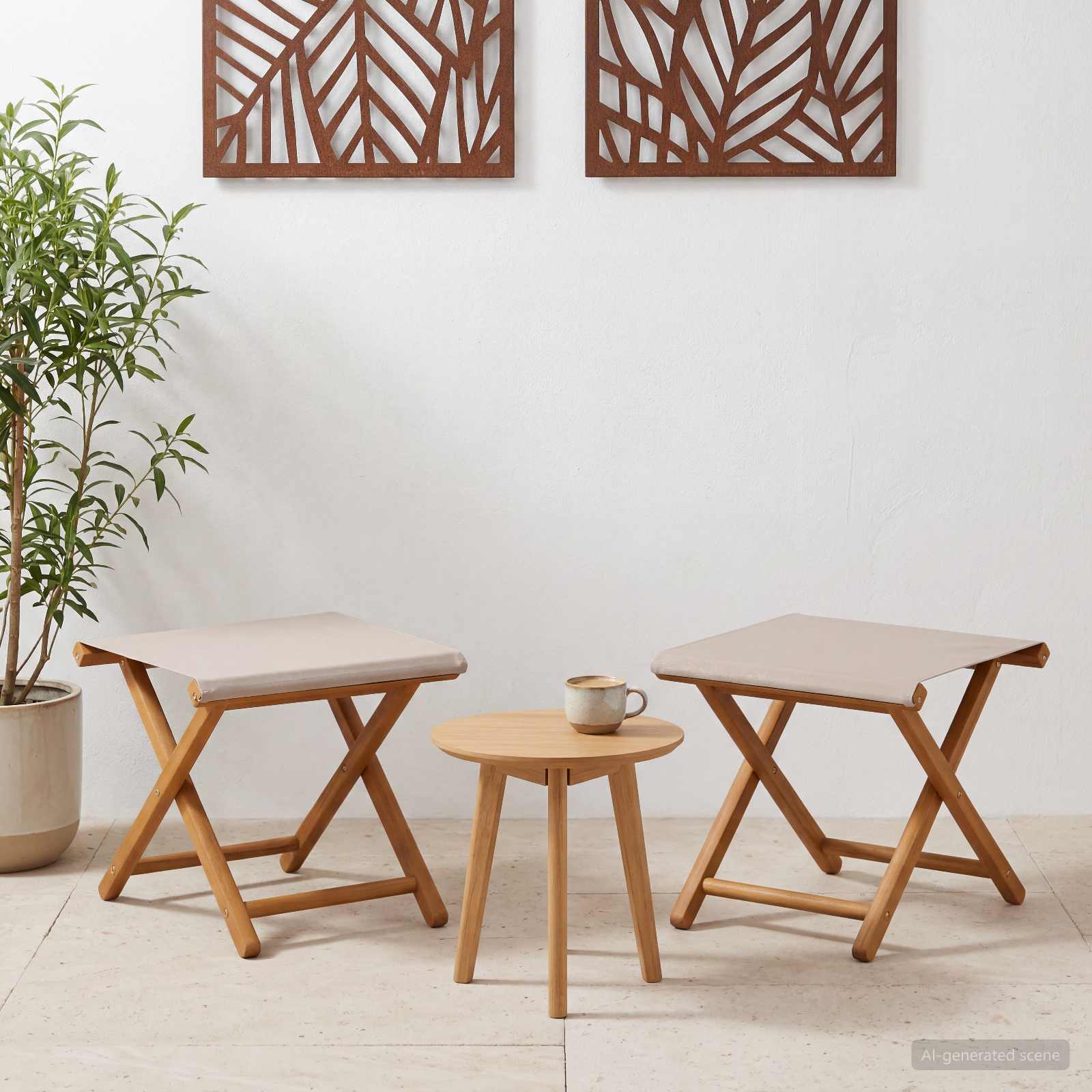 Deck Chair 2 Pcs Solid Eucalyptus Wood
