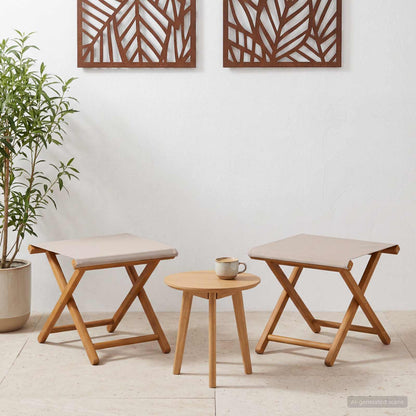 Deck Chair 2 Pcs Solid Eucalyptus Wood