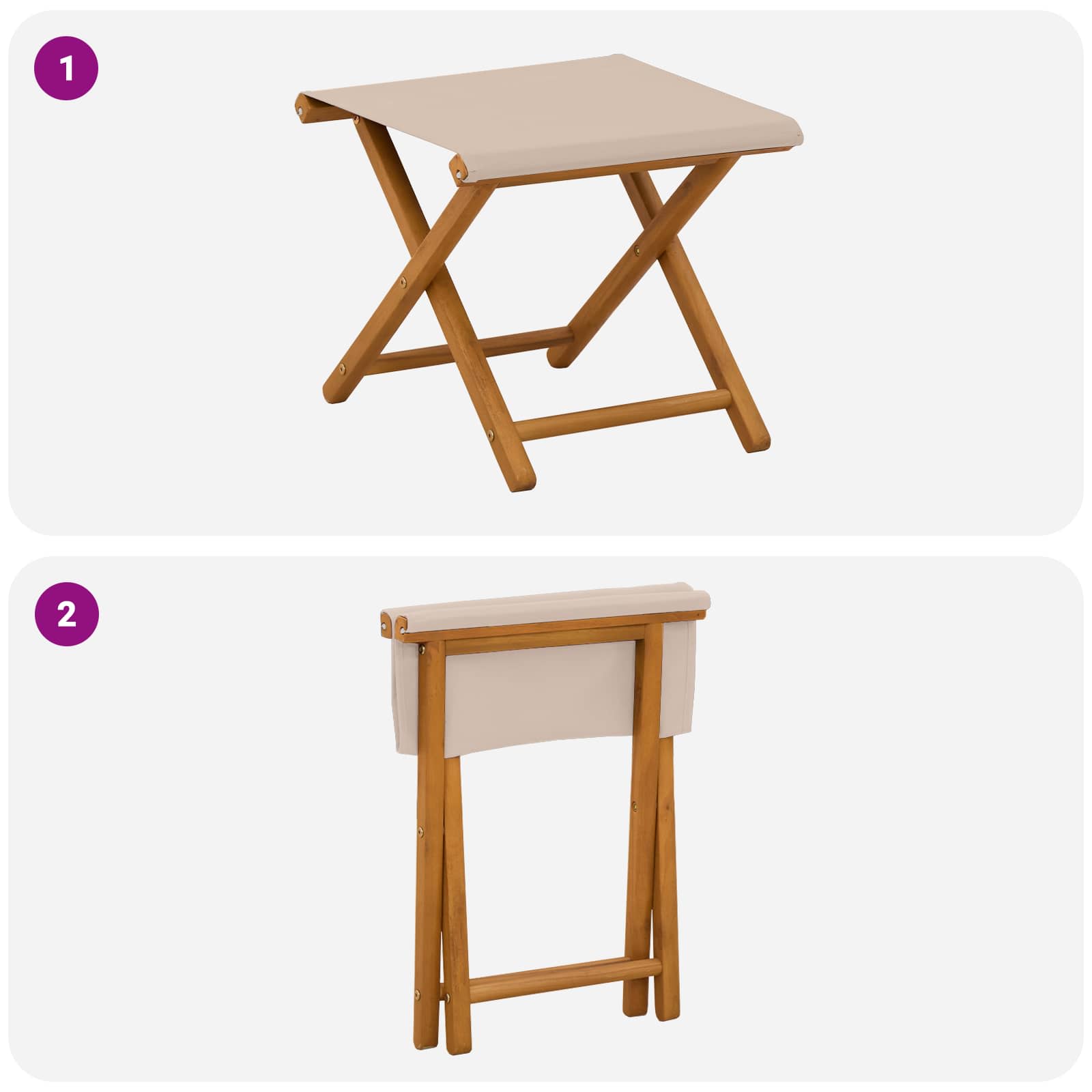 Deck Chair 2 Pcs Solid Eucalyptus Wood
