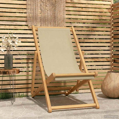 Beach Chair | | Solid Teak Wood, Polyester Fabric | Standard