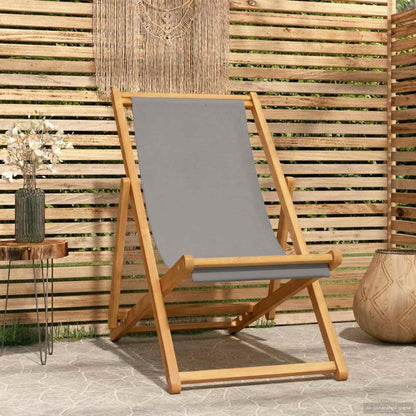 Beach Chair | | Solid Teak Wood, Polyester Fabric | Standard