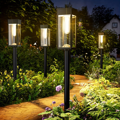 Solar Garden Street Lamps, IP44, Warm White, 4 or 6-Pack