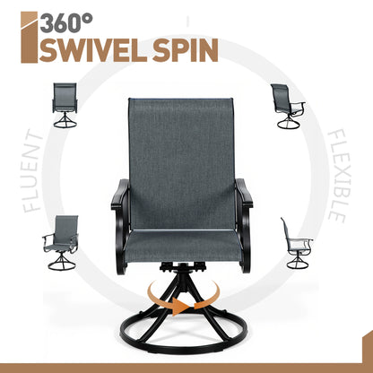 360° Swivel Patio Chairs, UV Resistant, 330 lbs, Set of 2–6