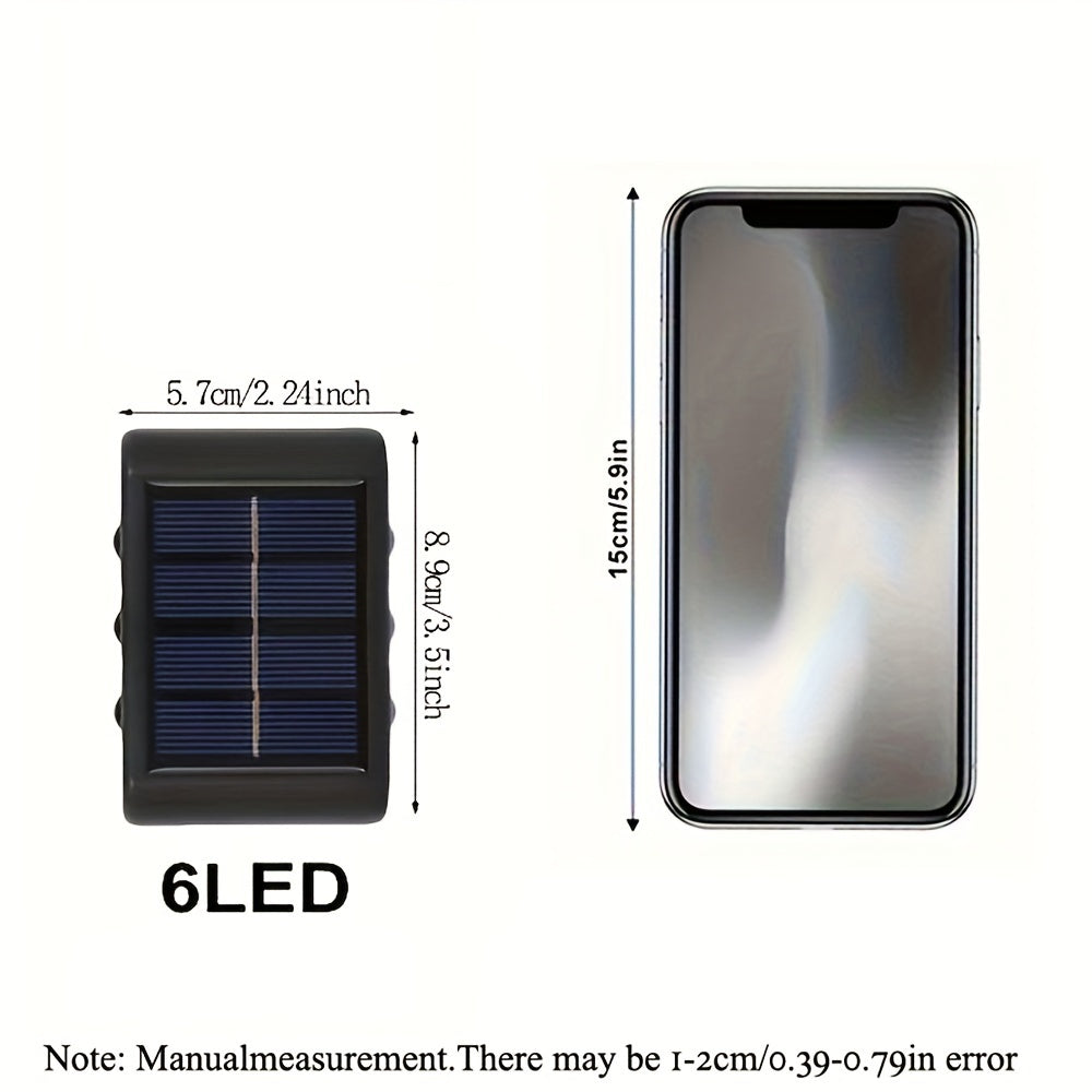 Solar LED Wall Sconces, Up/Down Light, IP44 Waterproof, 4-Pack