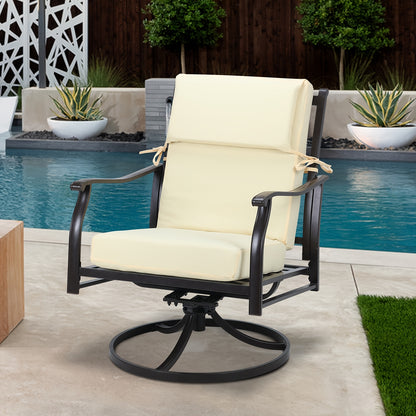 High-Back Patio Cushions, Olefin Fabric, 46" × 21" × 4", Set of 4