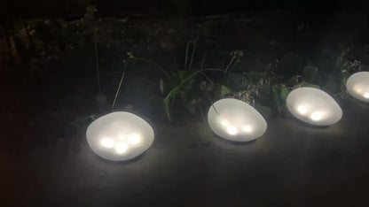 Solar Luminous Pebble Garden Lights, 4-Pack, Warm or White