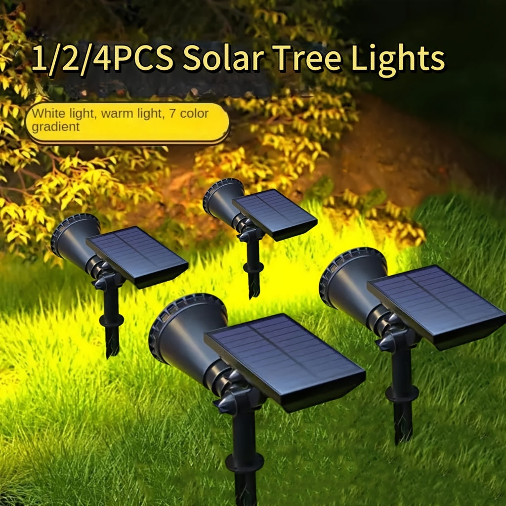 Solar Landscape Spotlights, 18 LEDs, IP44, 3-Level Dimming