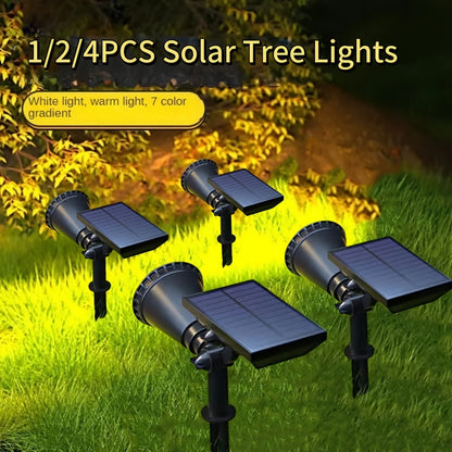 Solar Landscape Spotlights, 18 LEDs, IP44, 3-Level Dimming