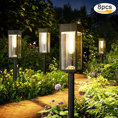 Solar Pathway Lights, IP44, Warm White, 4 or 8-Pack