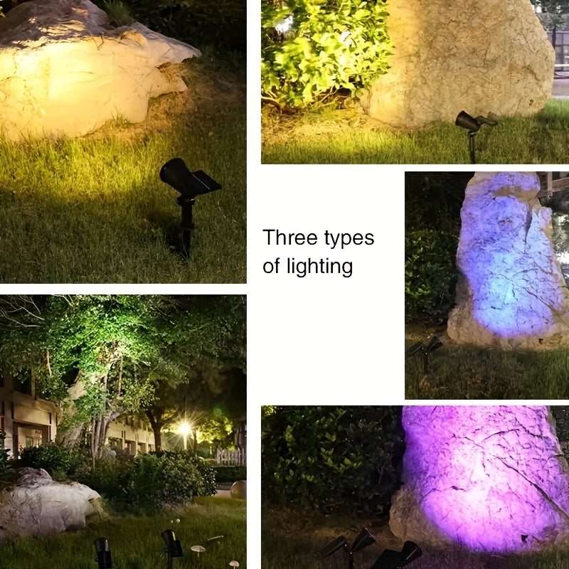 Solar Landscape Spotlights, 18 LEDs, IP44, 3-Level Dimming