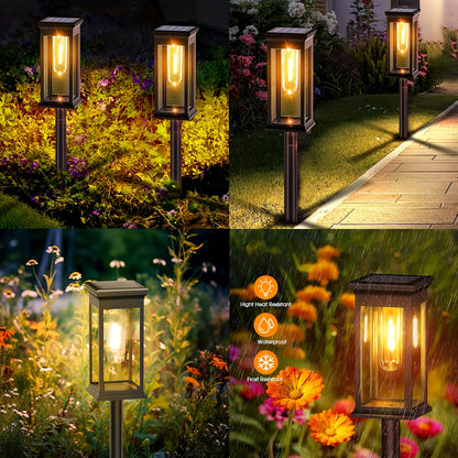 Solar Pathway Lights, IP44, Warm White, 4 or 8-Pack
