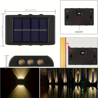 Solar Outdoor Wall Lights, Auto On/Off Sensor, IP44, 4-Pack