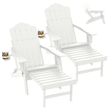 HDPE Adirondack Chair with Ottoman, Adjustable, All-Weather