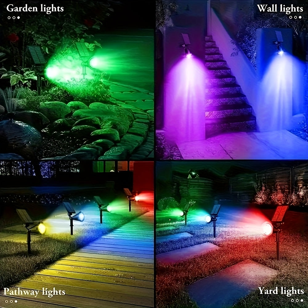 Solar Landscape Spotlights, 18 LEDs, IP44, 3-Level Dimming