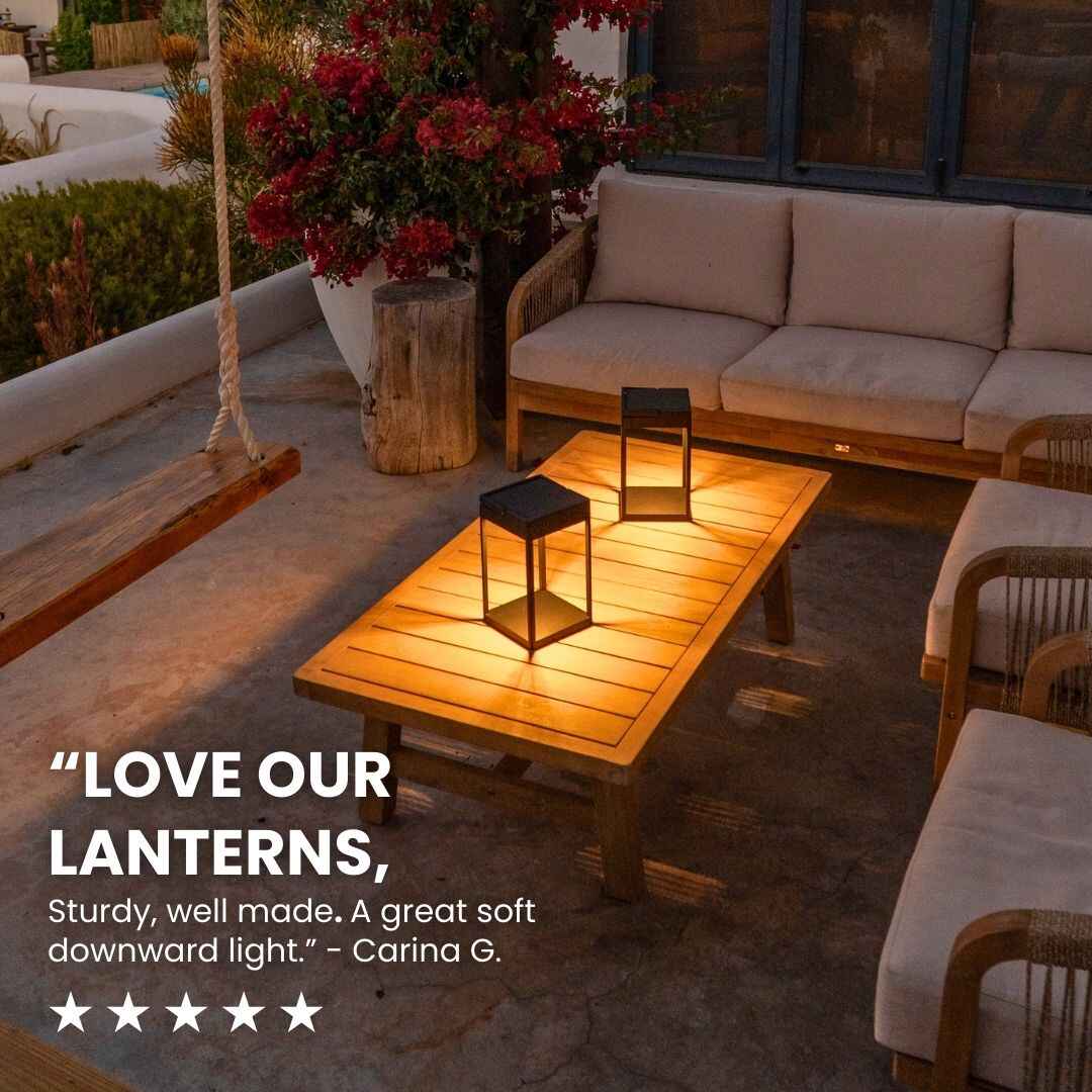 Solar Metal Lantern with Touch Control, Aluminium, 2 Colours