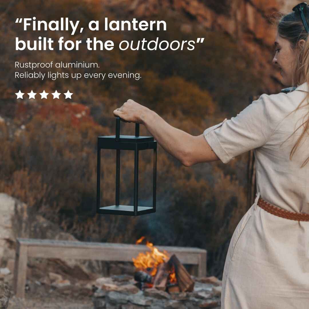 Solar Metal Lantern with Touch Control, Aluminium, 2 Colours