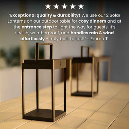 Solar Metal Lantern with Touch Control, Aluminium, 2 Colours