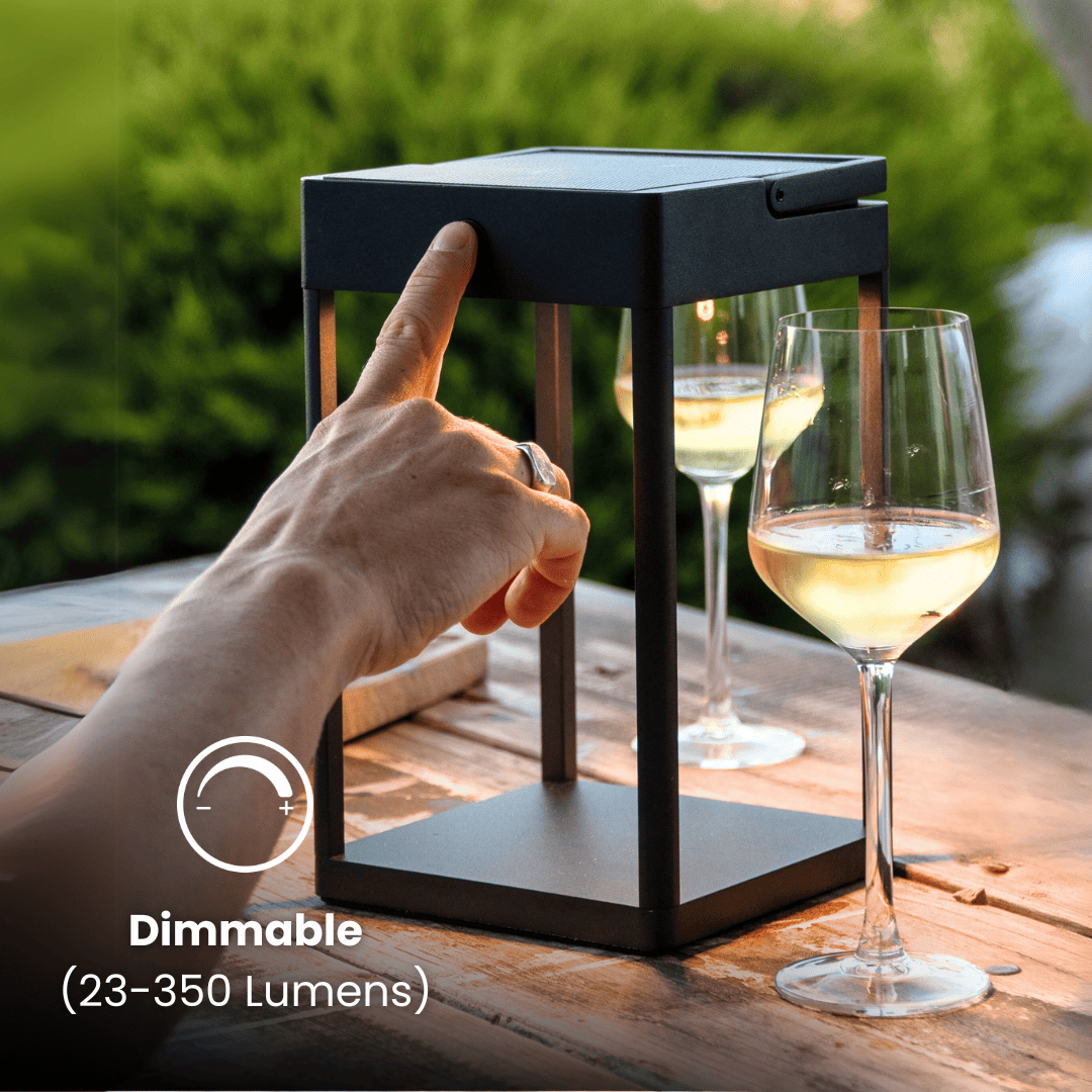 Solar Metal Lantern with Touch Control, Aluminium, 2 Colours