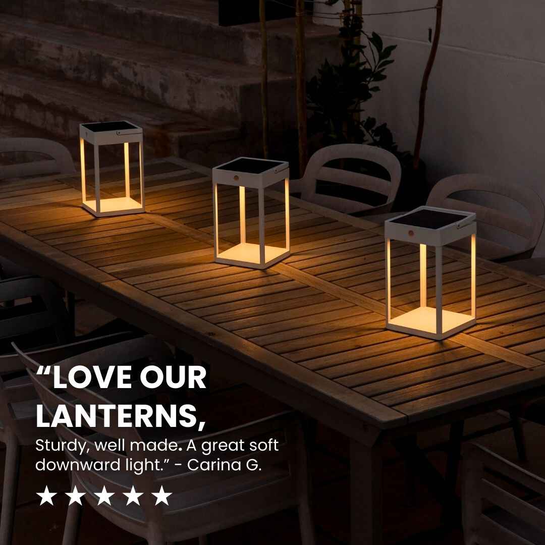 Solar Metal Lantern with Touch Control, Aluminium, 2 Colours