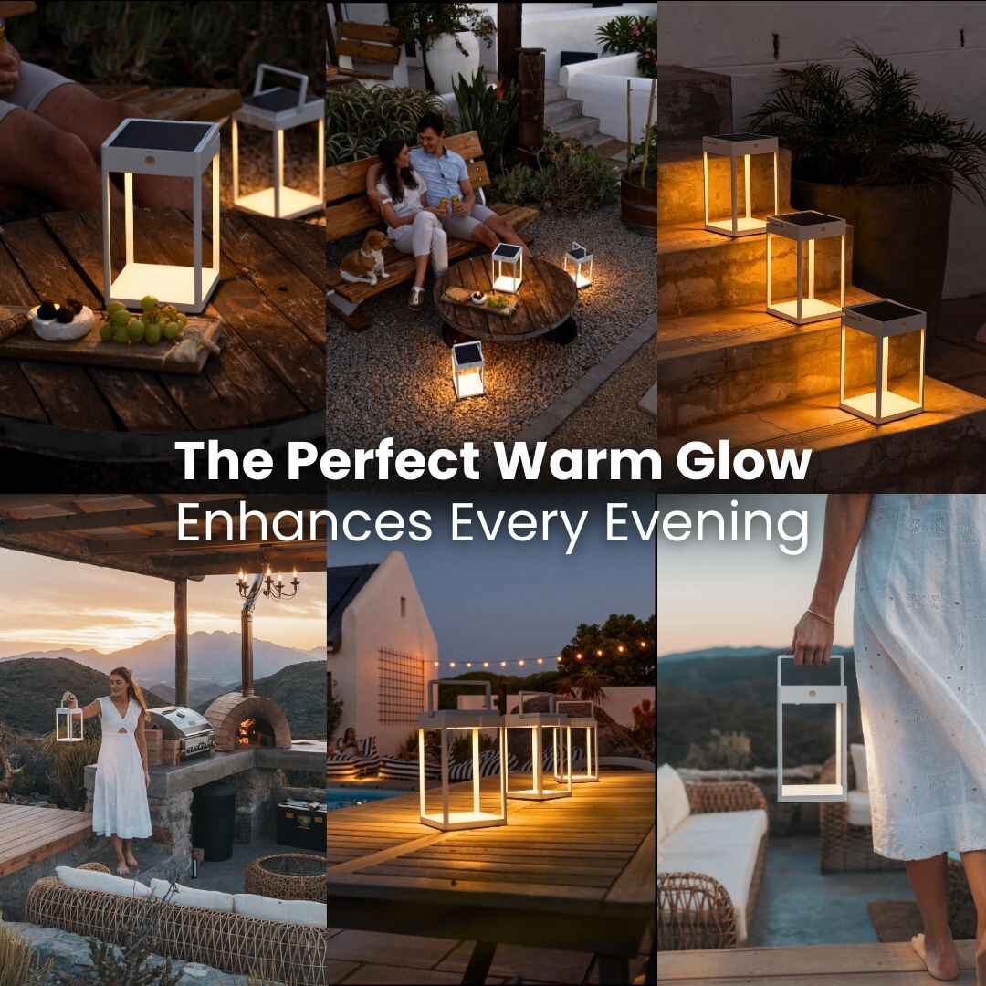 Solar Metal Lantern with Touch Control, Aluminium, 2 Colours