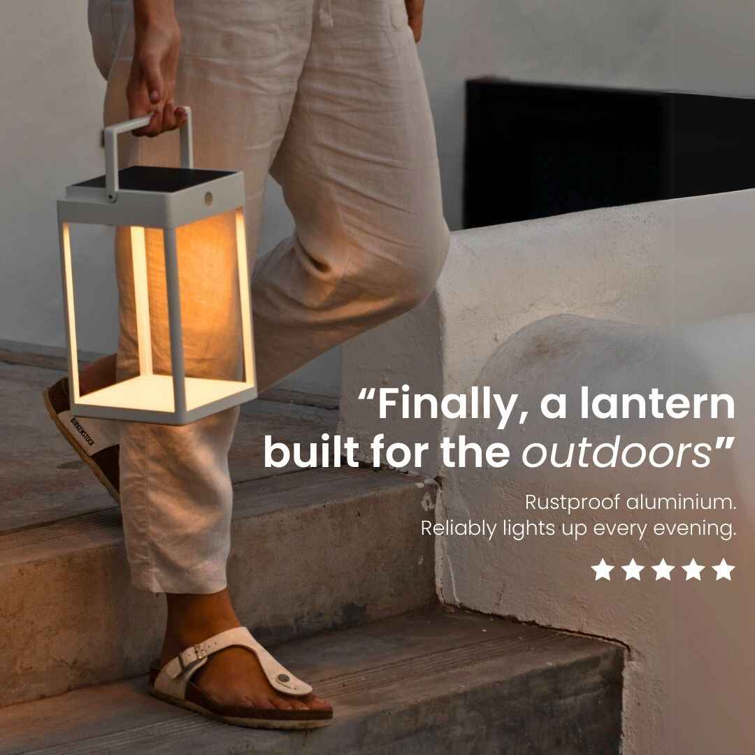 Solar Metal Lantern with Touch Control, Aluminium, 2 Colours