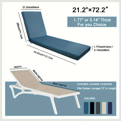 Outdoor Chaise Lounge Cushion, Foam Fill, Zippered, Pool & Patio