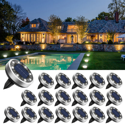 Solar In-Ground Garden Lights, 8 LEDs, IP44, 4–24 Pack