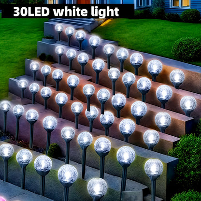 Solar Bubble Ball Lawn Lights, 30–50 LEDs, 8 Modes, IPX4