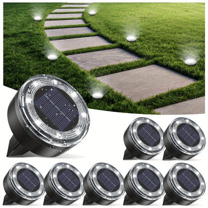 Solar In-Ground Garden Lights, 8 LEDs, IP44, 4–24 Pack