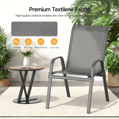 Outdoor Patio Dining Chairs, Textilene, High Back, Set of 2–6